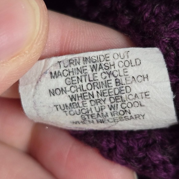 Margaret Winters Cowl Neck Sweater Womens XS Purple Cozy Textured Knit Layer - Picture 7 of 13